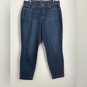 Bandolino Lisbeth Crop Dark Blue Denim Jeans, Size 12
